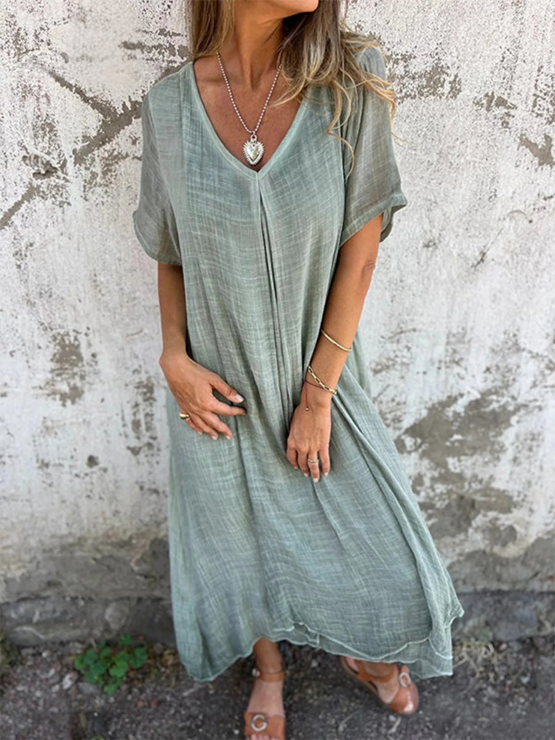 Stylish V-neck Dress