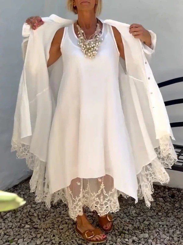 Women's Lace Dress Suit(Dress and Cardigan)