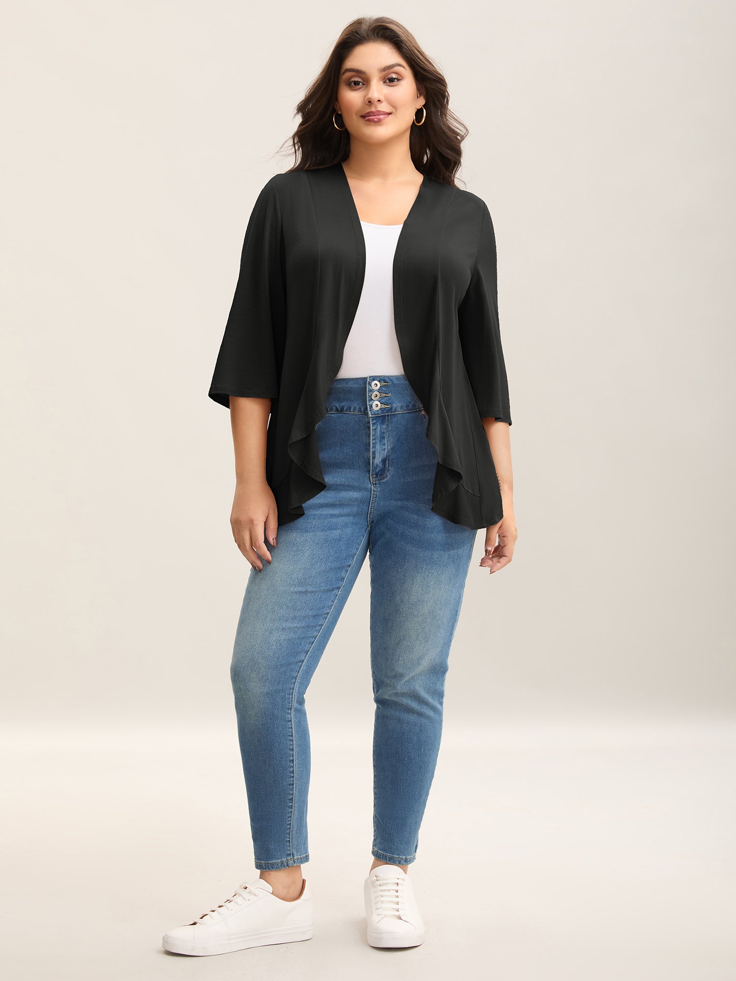 Lotus Hem Curvy Kimono Cover-Up