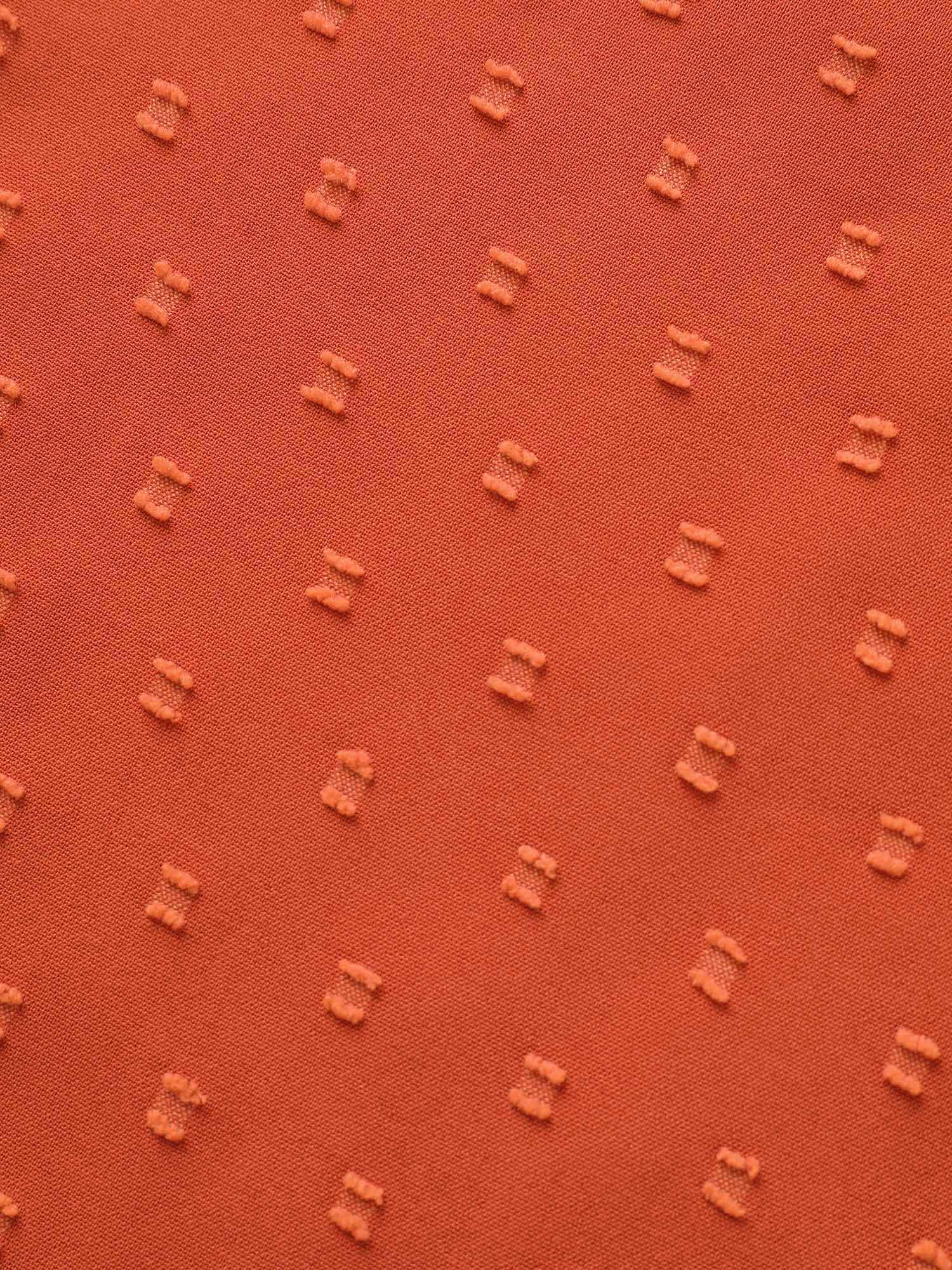 Textured Round Neck Bell Sleeve Blouse