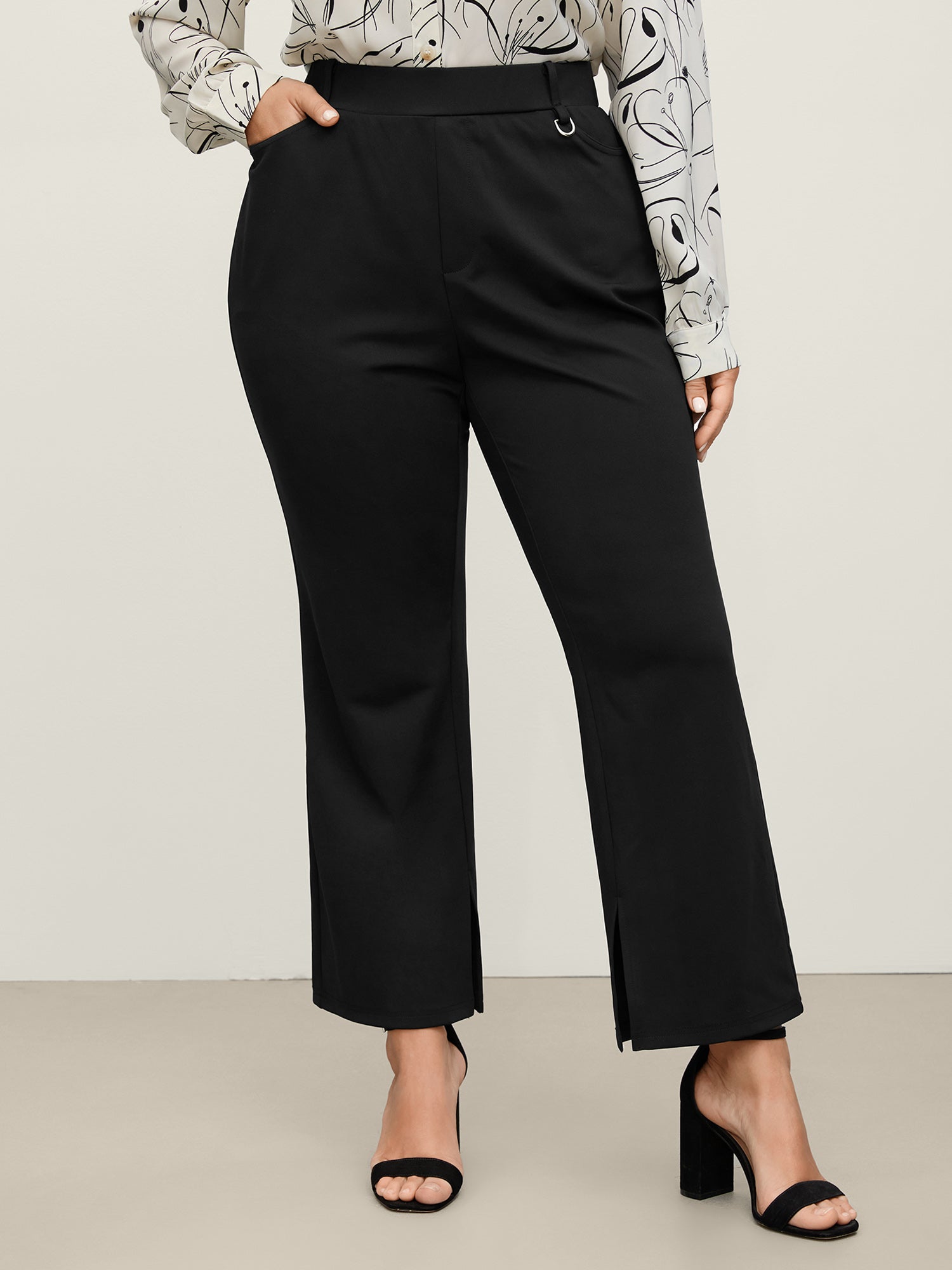 Pull-On Solid Bootcut Pants