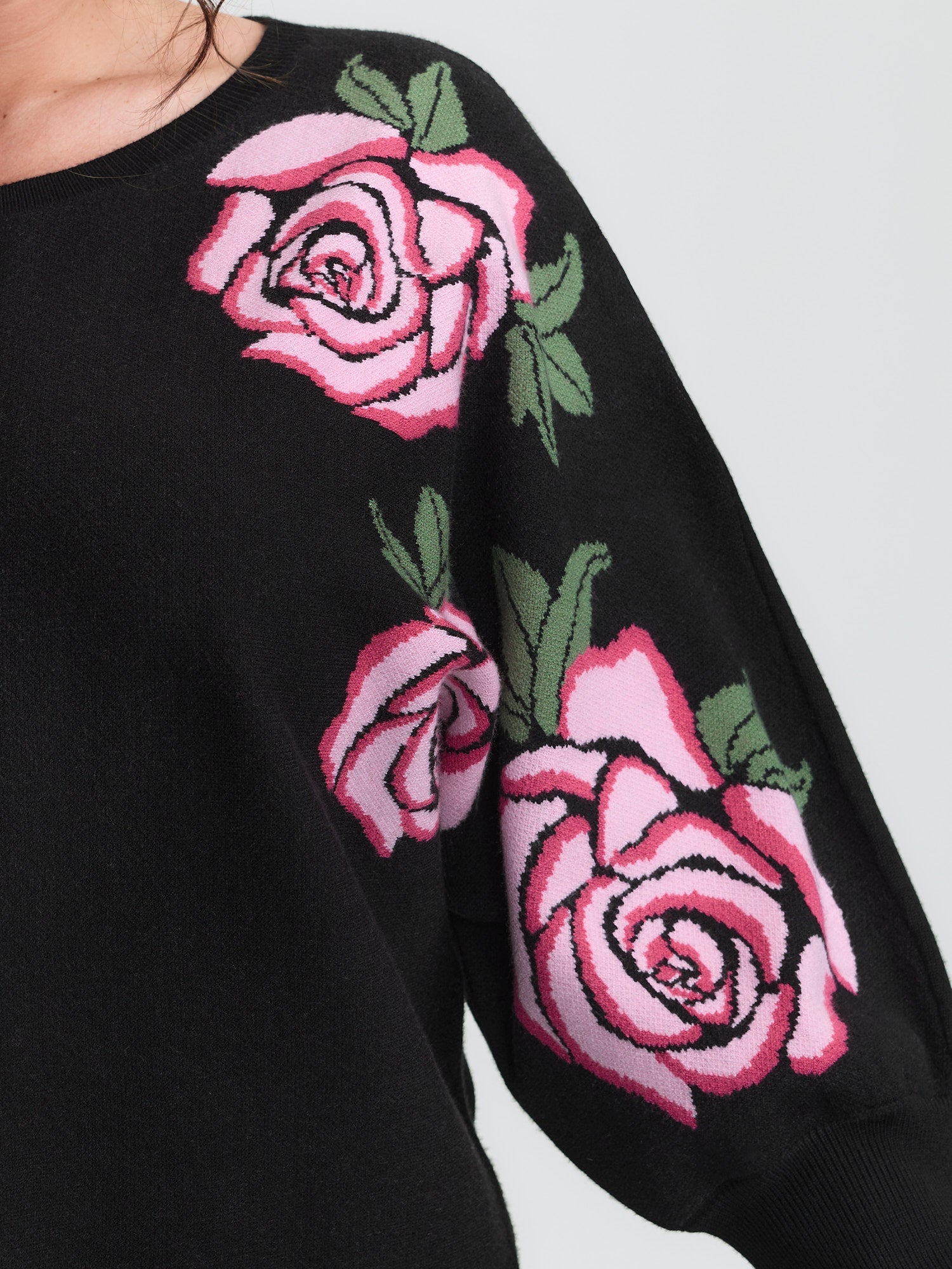 Supersoft Floral Batwing Sleeve Pullover