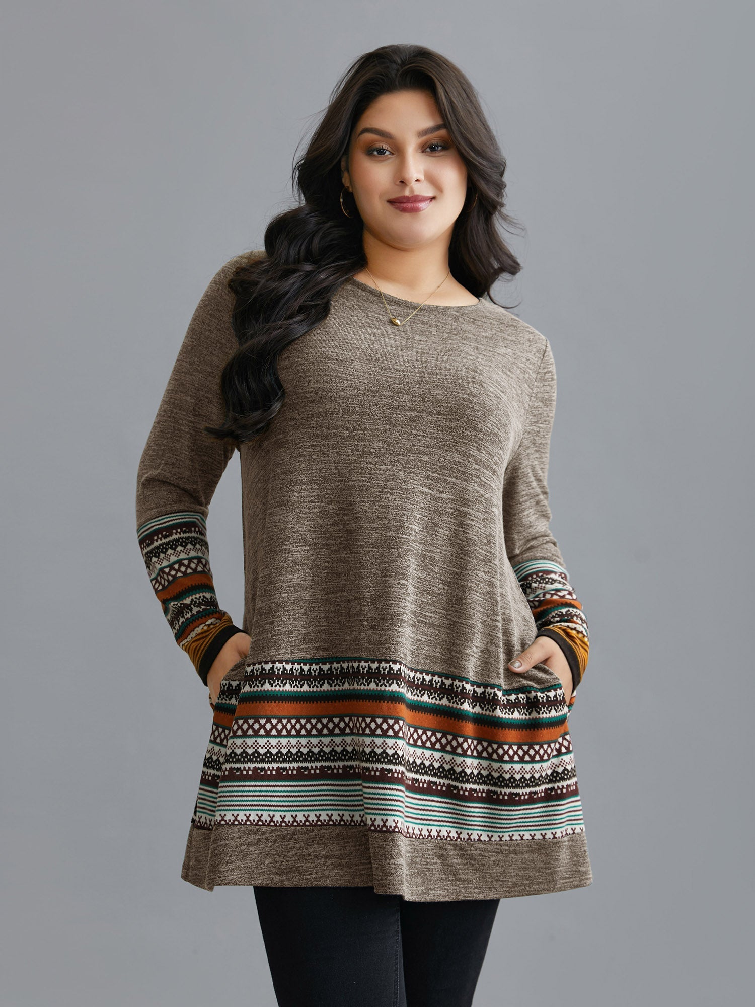 Tunic Boho Print Pocket T-shirt