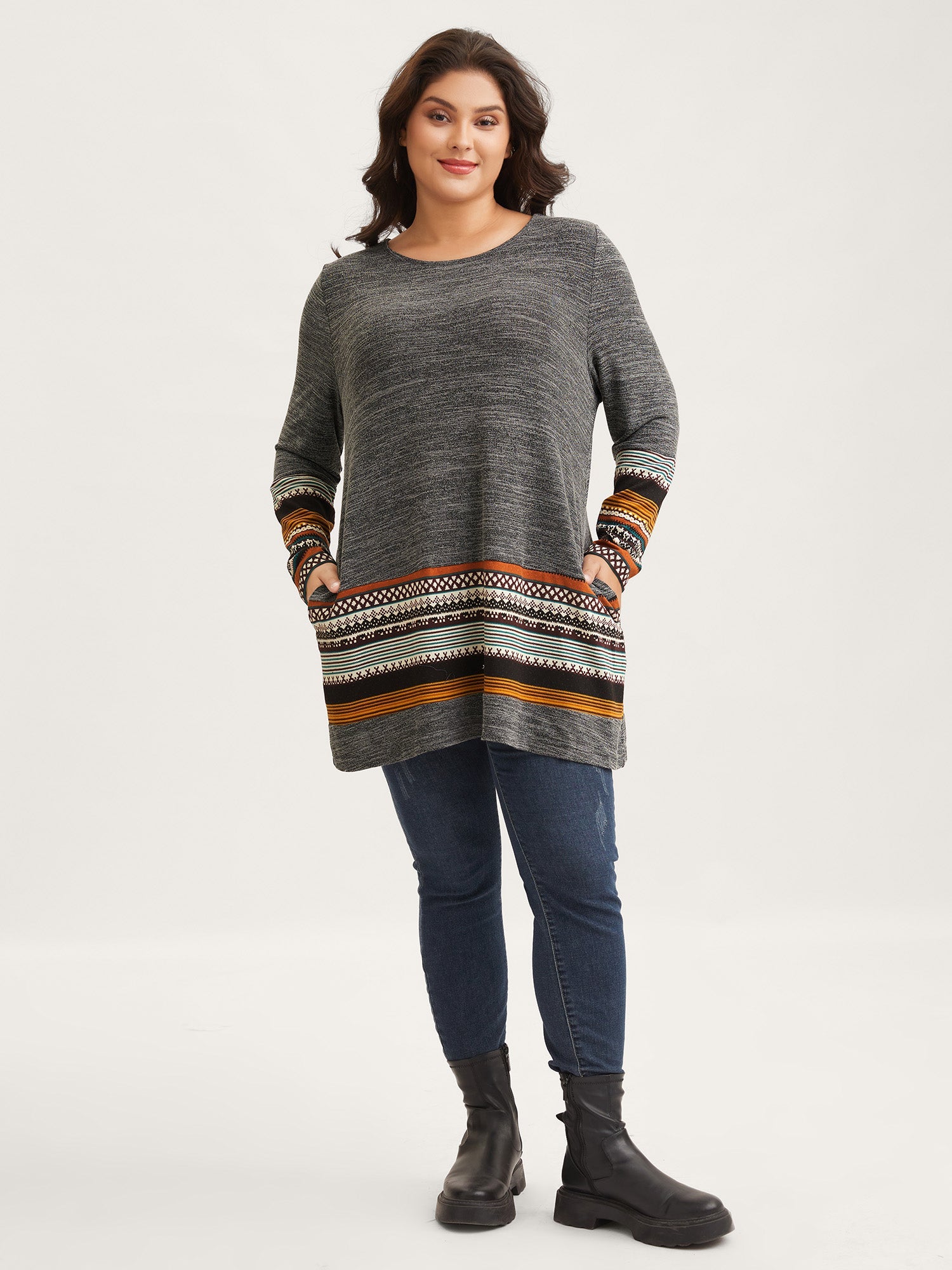 Tunic Boho Print Pocket T-shirt