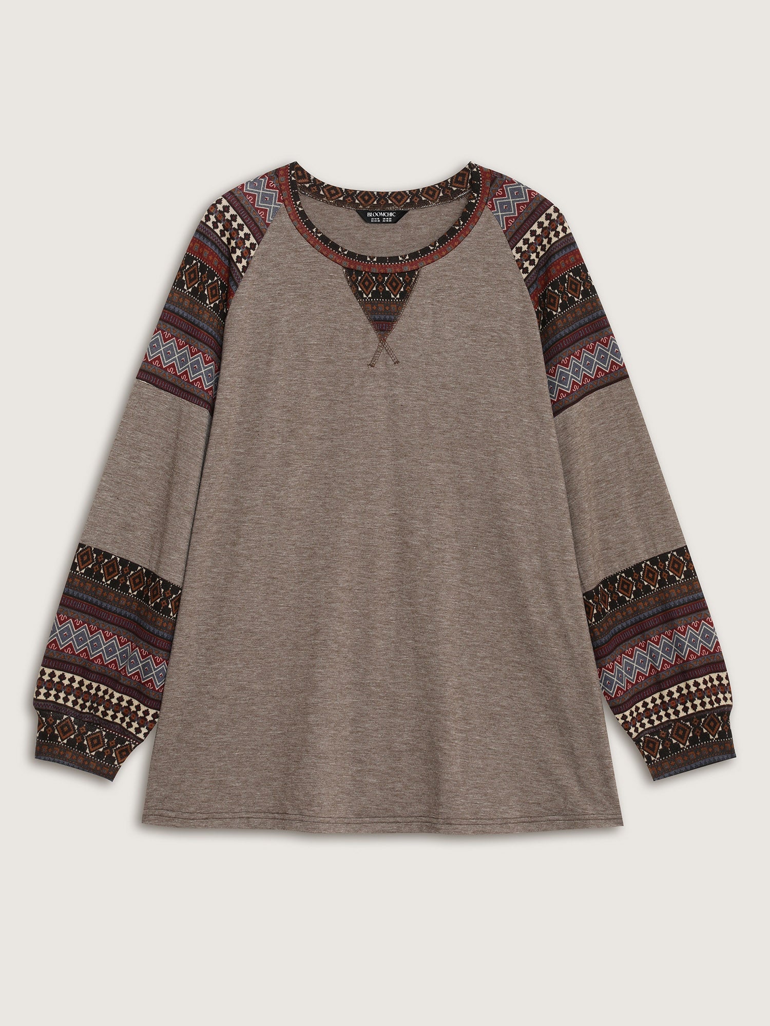 Supersoft Boho Stripes Spliced T-Shirt