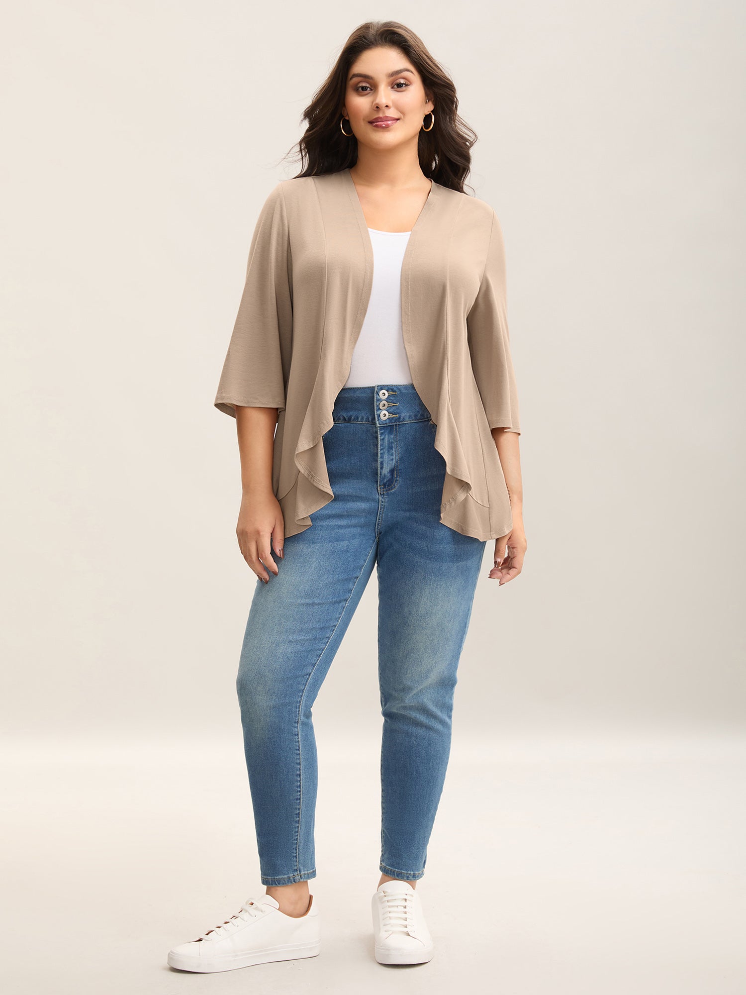 Lotus Hem Curvy Kimono Cover-Up