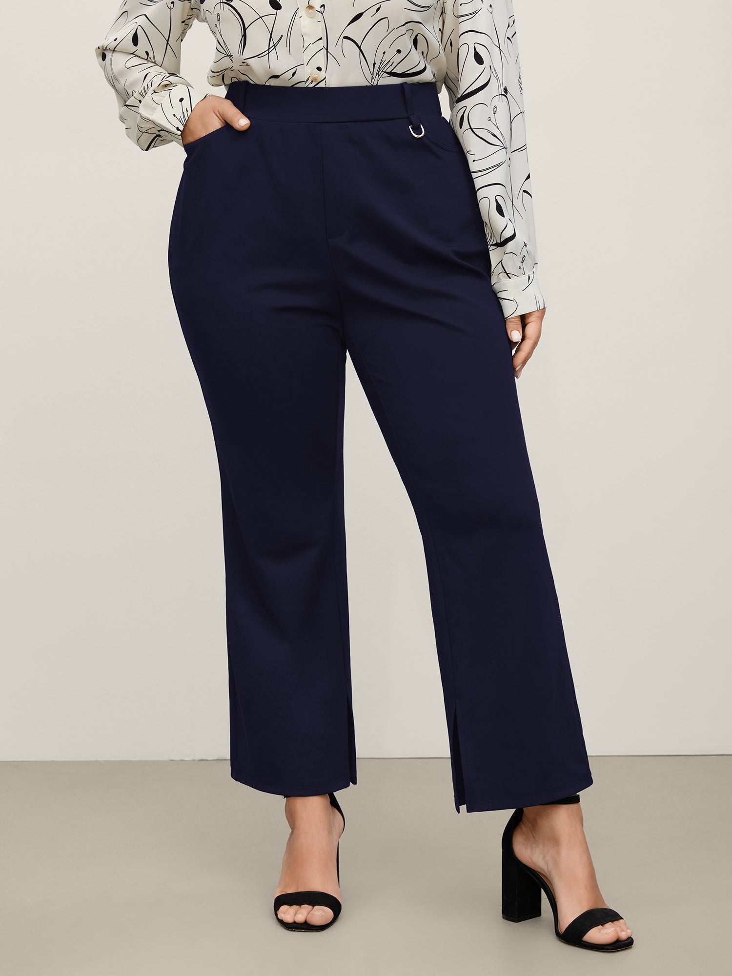 Pull-On Solid Bootcut Pants