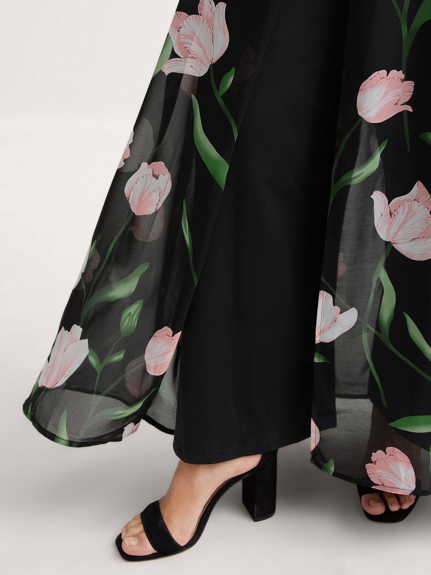 Hidden Zipper Floral Layered Pockets Jumpsuit