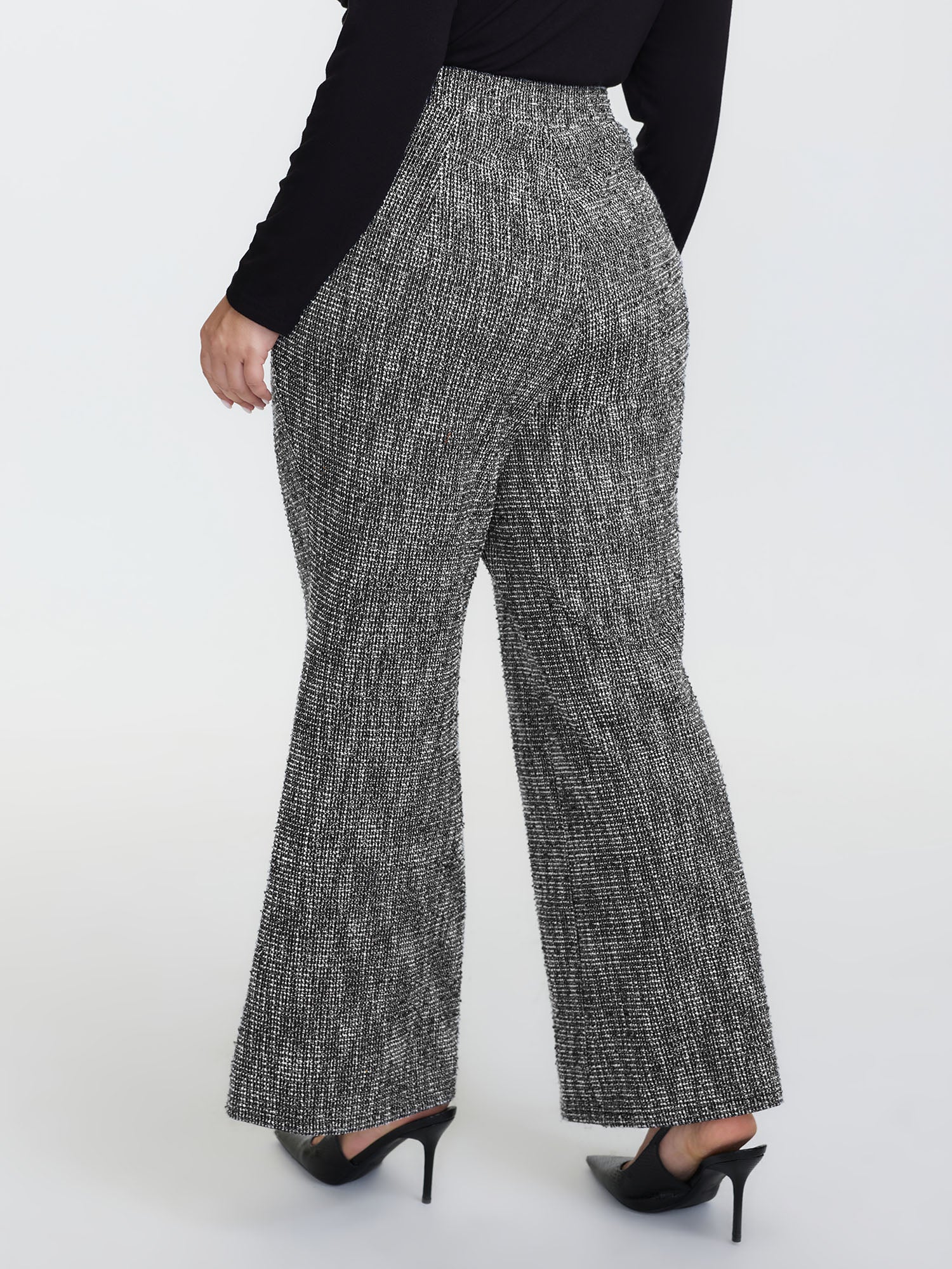 Tweed Metal Buttons Detail Pants