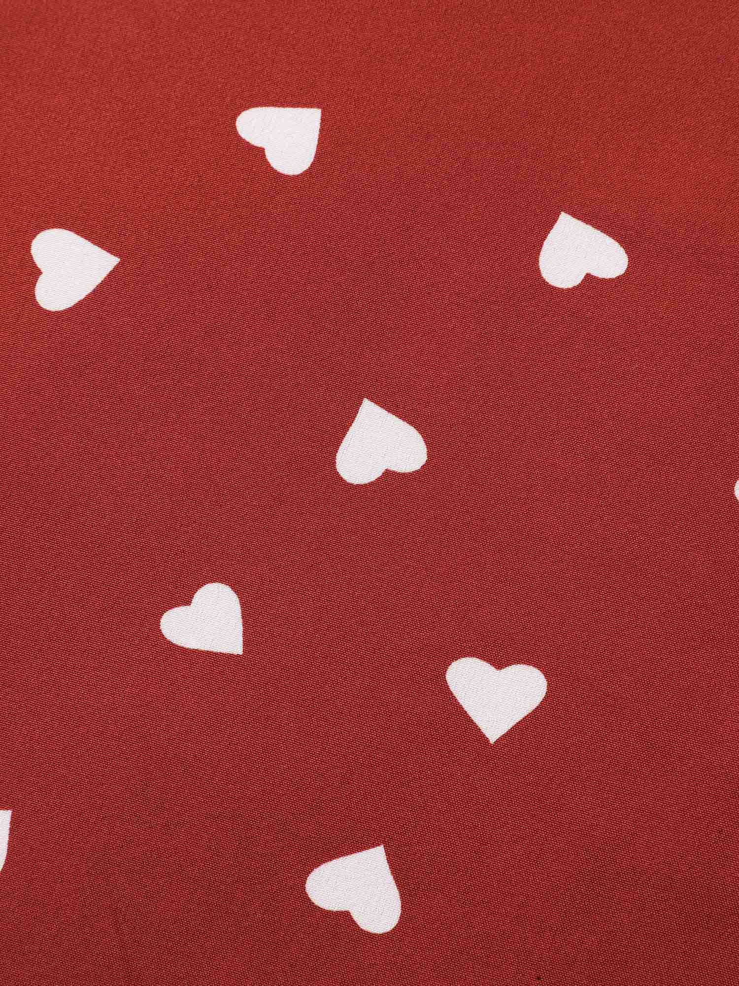 Ruffled Overlap Sleeve Heart Pattern Blouse