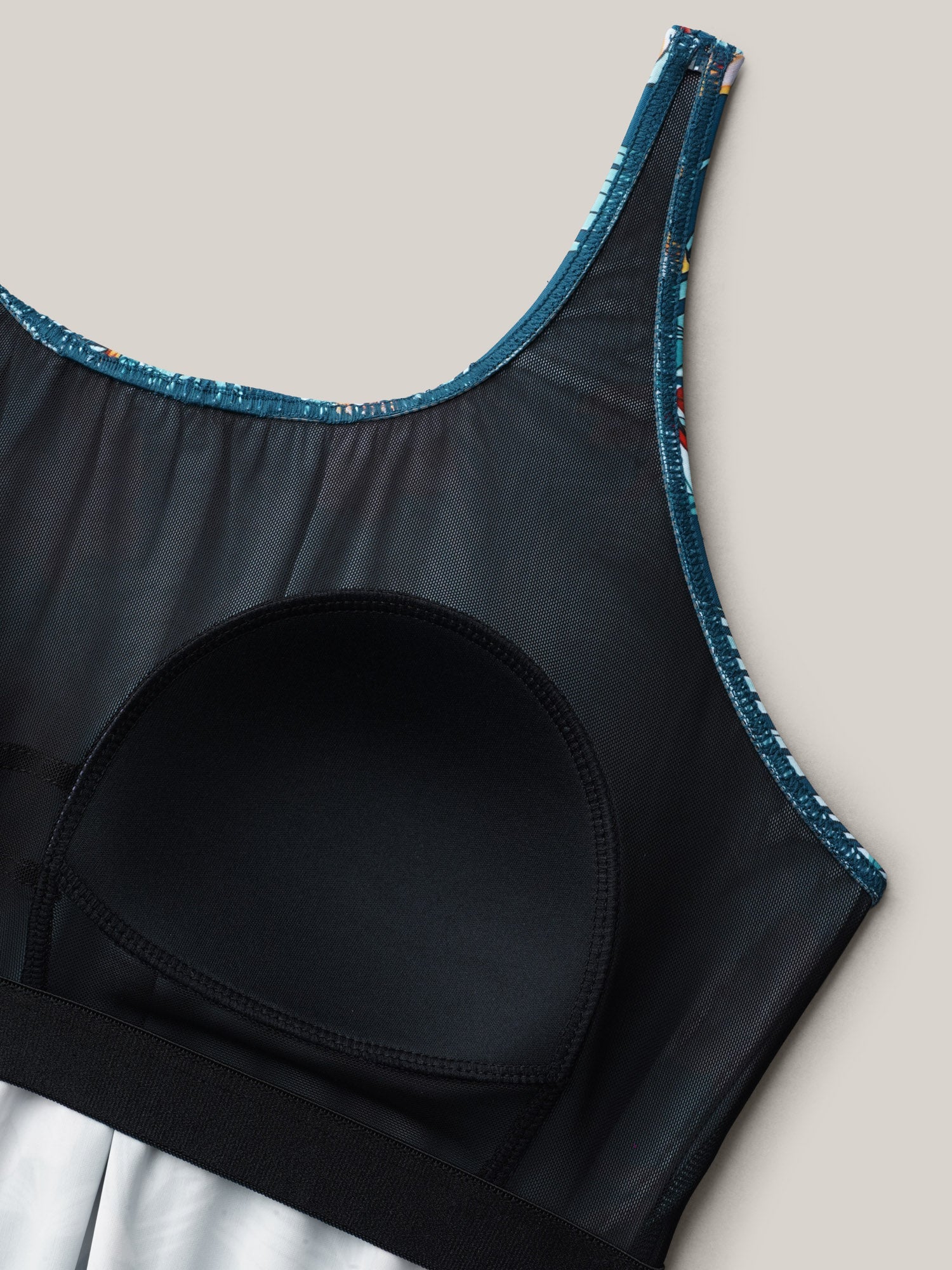 Tropical Flower Print Pockets One-Piece Swimsuit