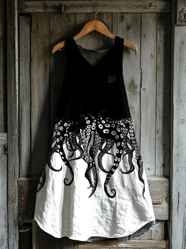 Japanese Octopus Legs Art Tank Dress