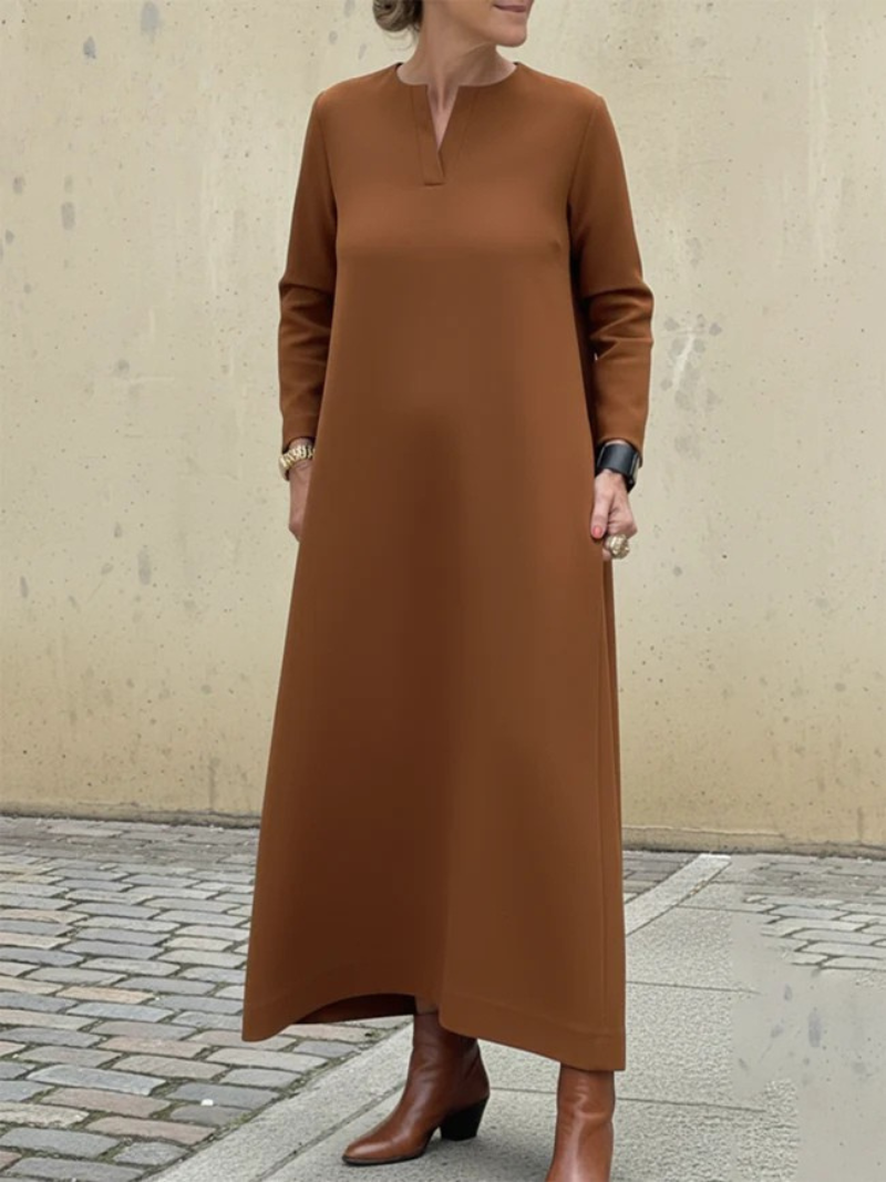 Women's Elegant Simple Solid Color A-line Dress