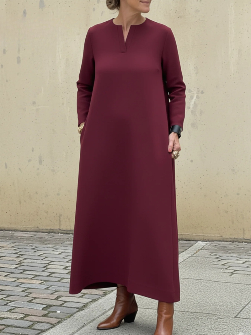 Women's Elegant Simple Solid Color A-line Dress