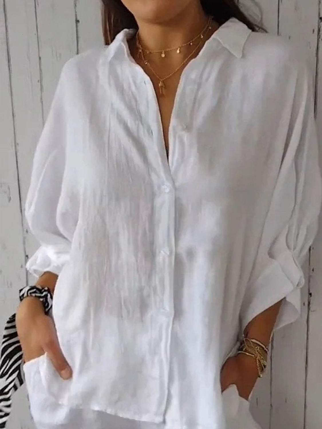 Women's   Casual Tie-back  Shirt