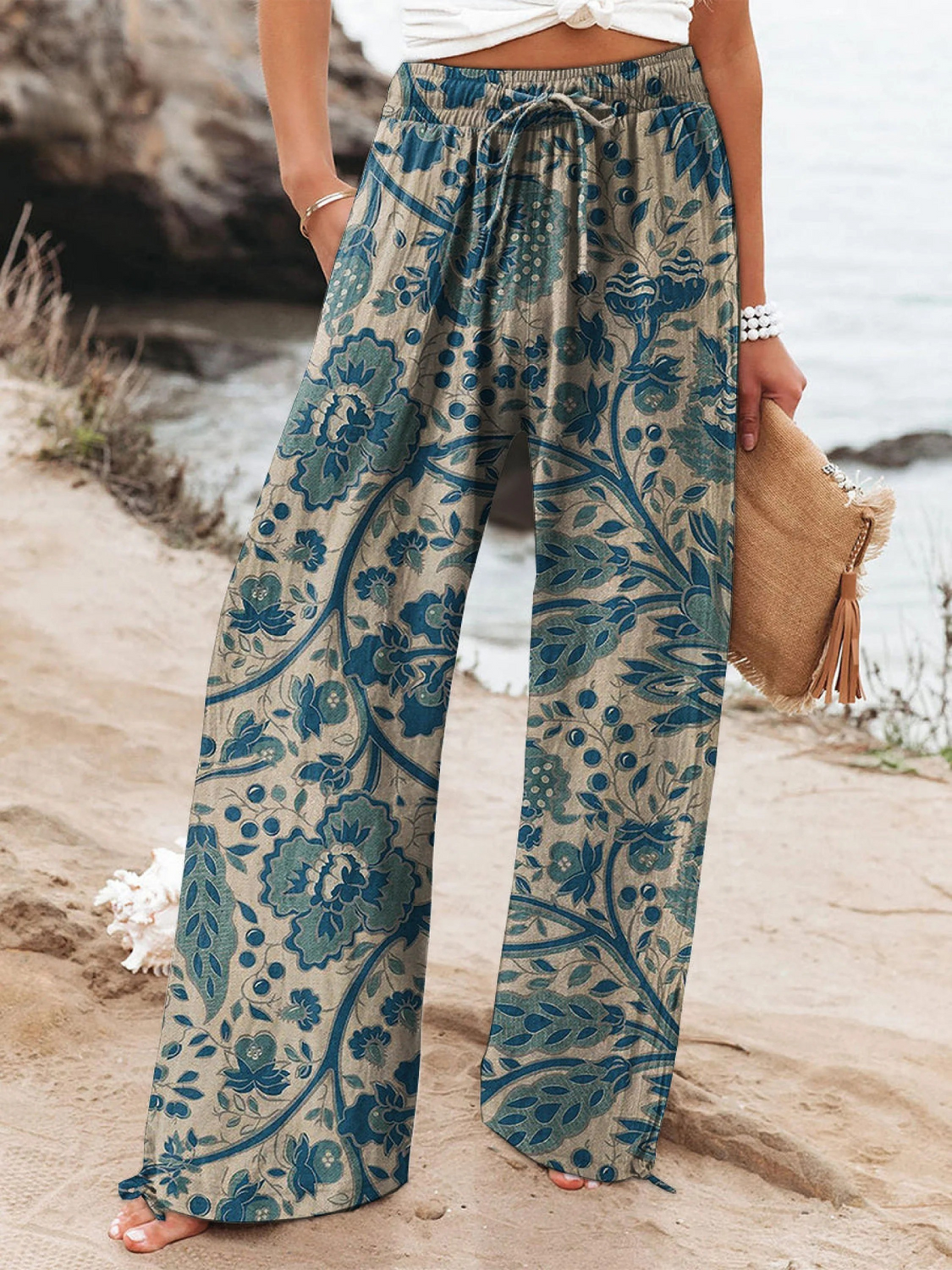 Women's  Floral  Art Printed Casual Pants