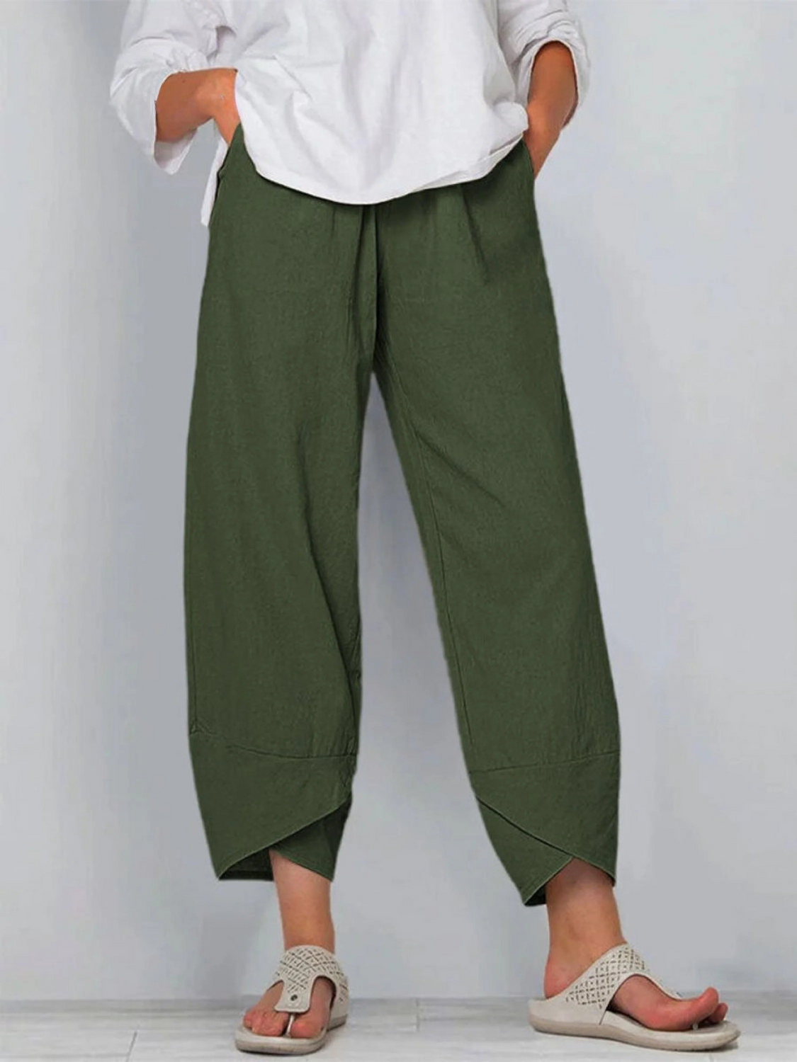Women's Solid Color Loose Elegant Casual Simple Pants
