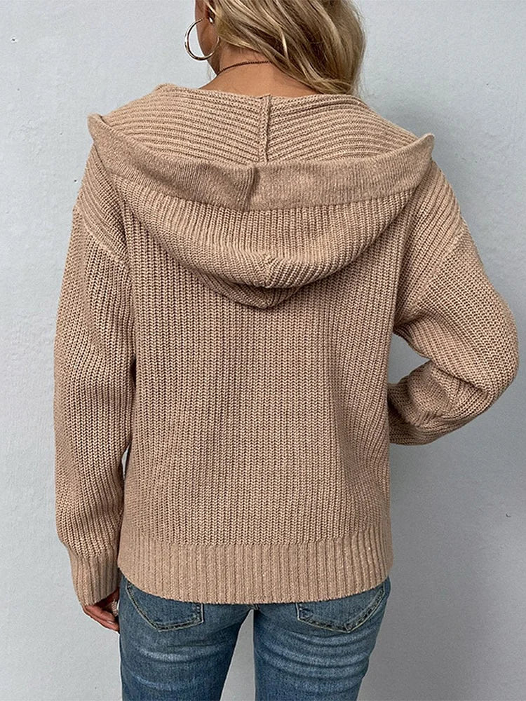 Women's Sweater Hooded Cardigan Jacket