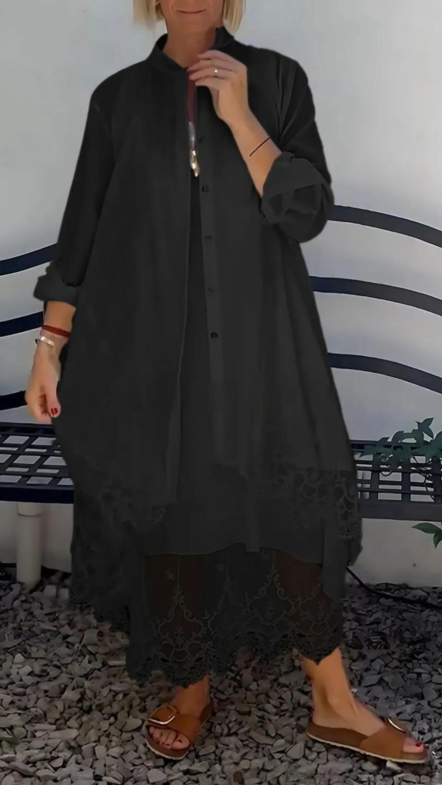 Women's Lace Dress Suit（Dress and Cardigan）