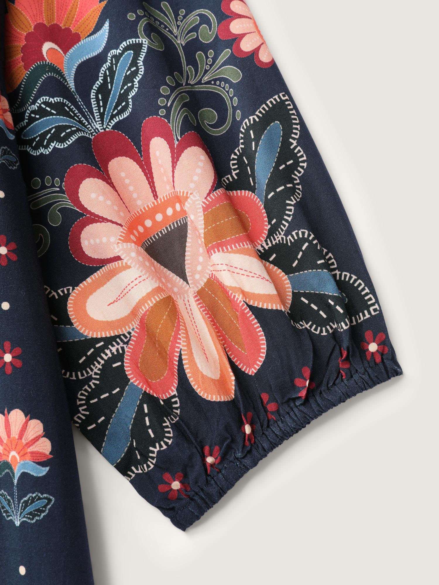 Boho Print Neck Tie Maxi Dress