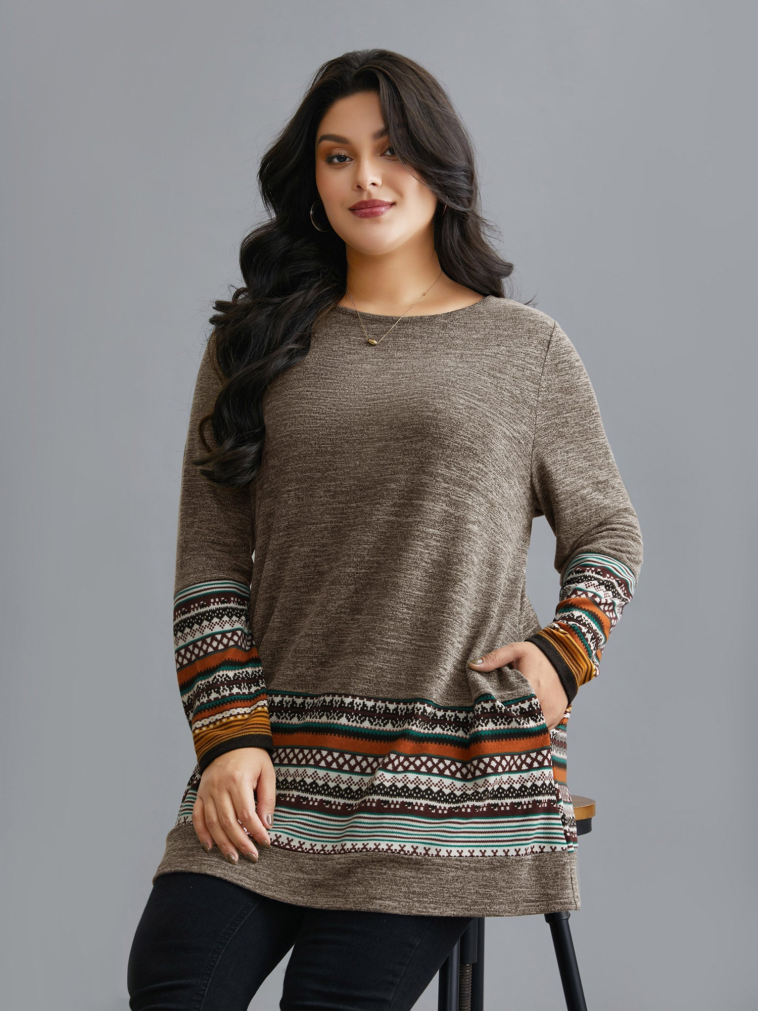 Tunic Boho Print Pocket T-shirt