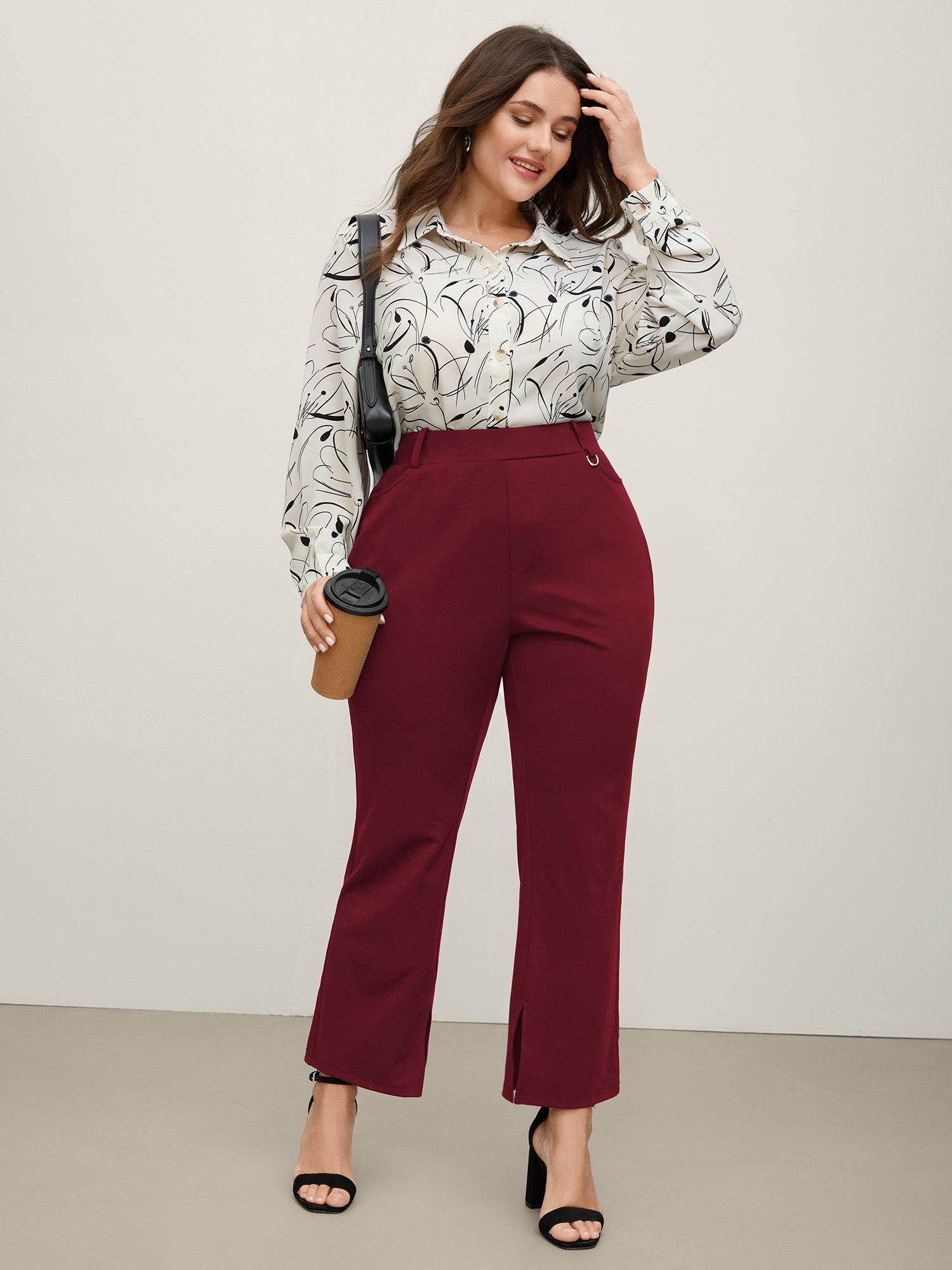 Pull-On Solid Bootcut Pants