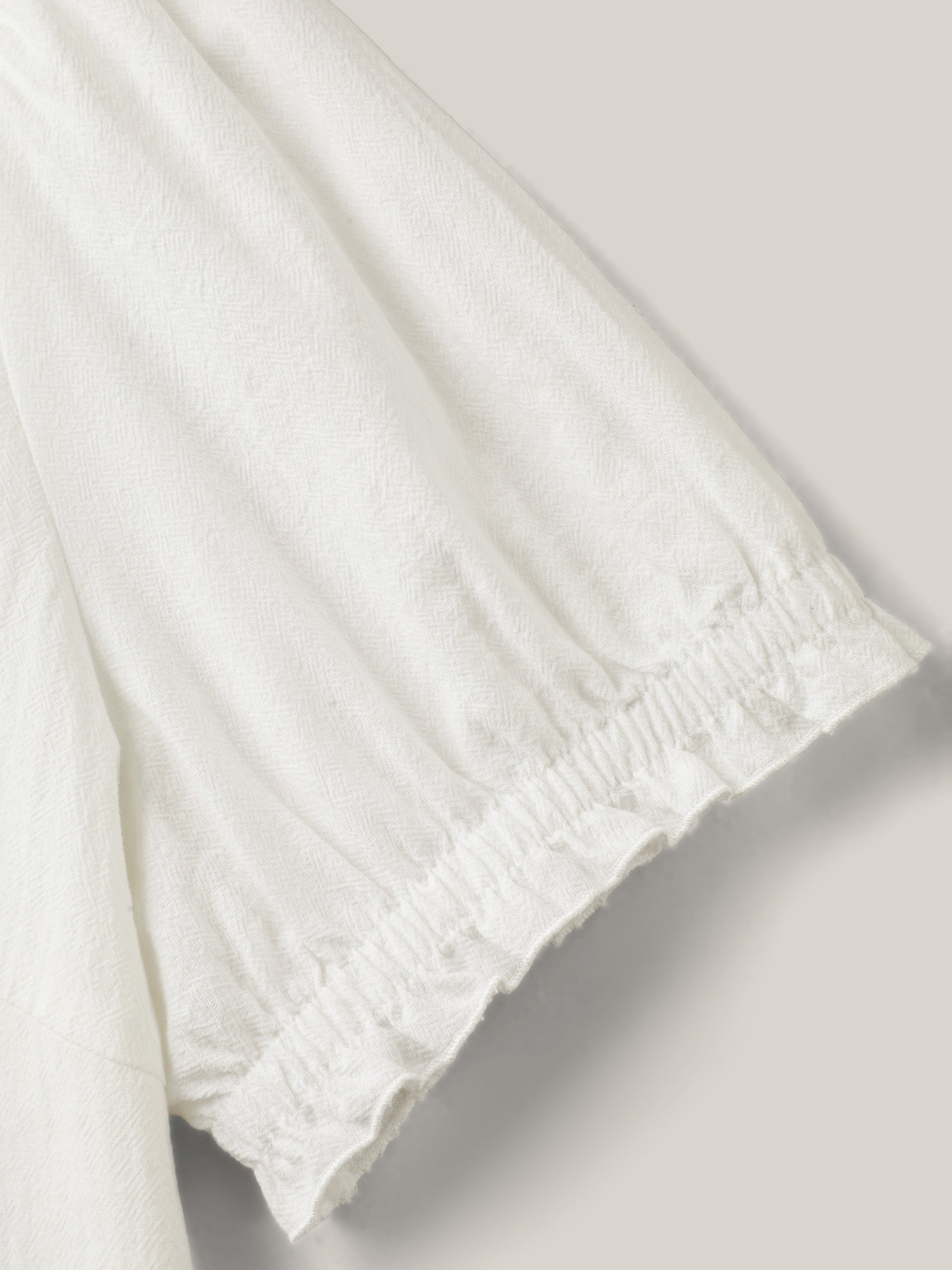 Pure Cotton Ruffled Puffy Sleeve Blouse