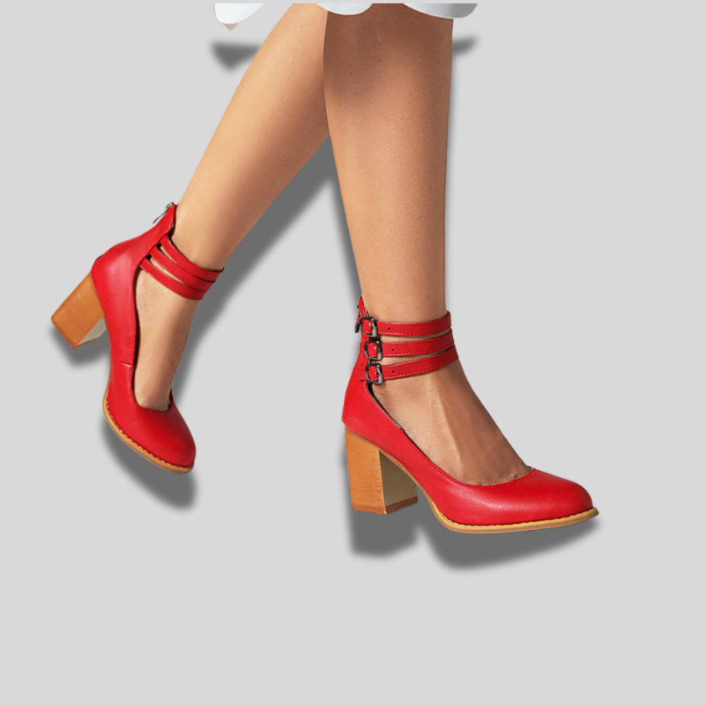 Caa™ | Flat sandals with ankle strap and chunky heel for women