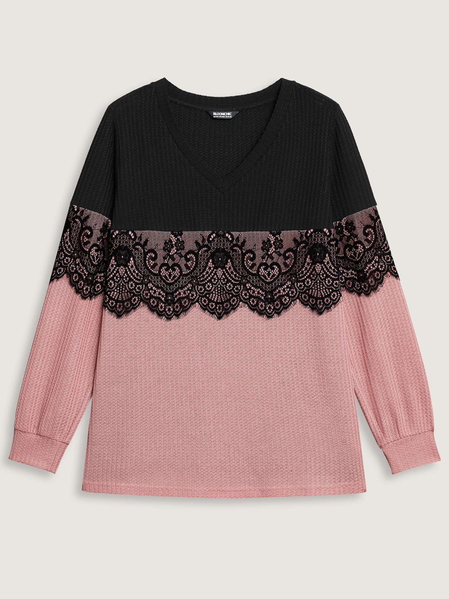 Crochet Lace Mesh Contrast Patchwork Top