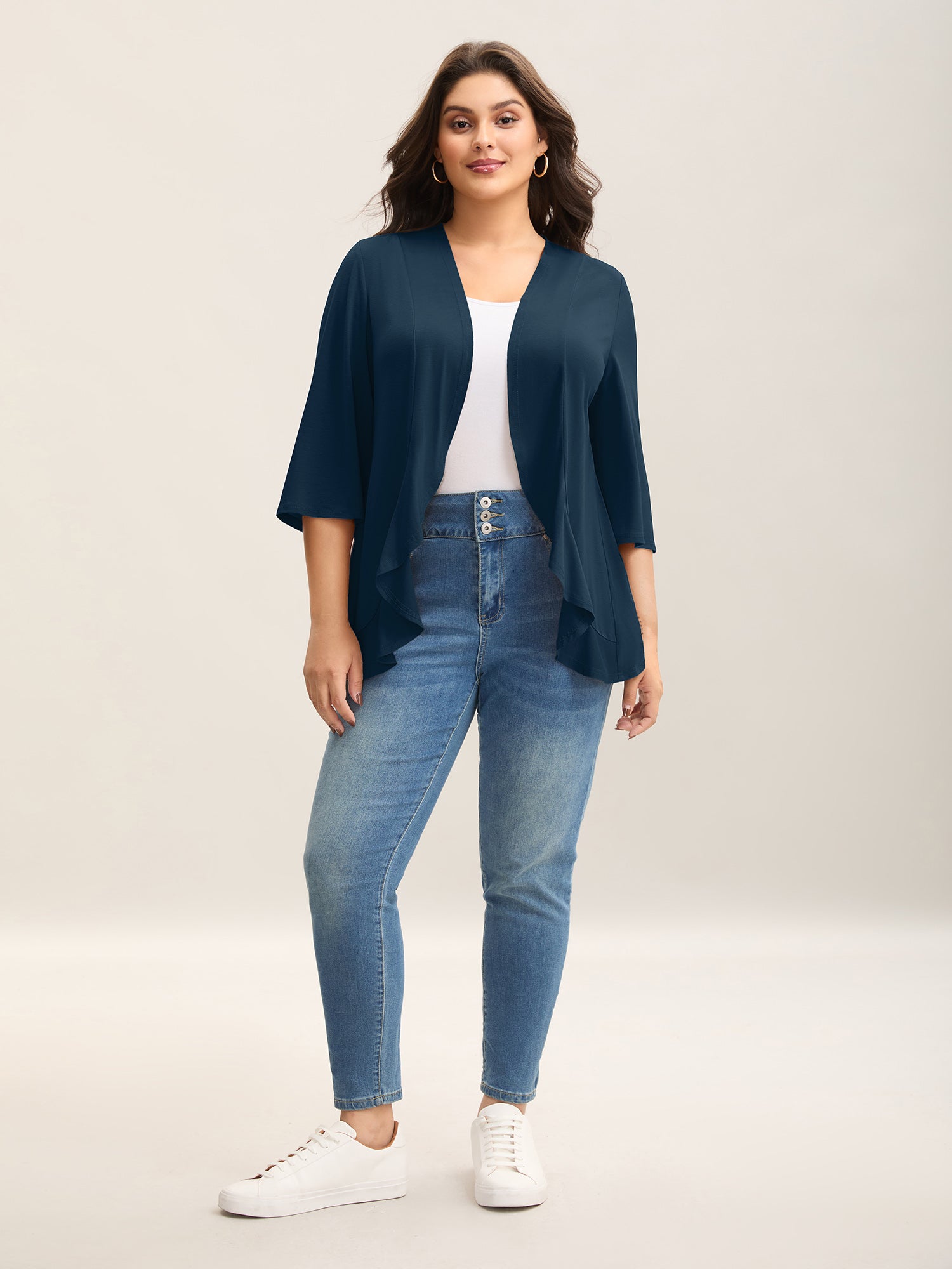 Lotus Hem Curvy Kimono Cover-Up