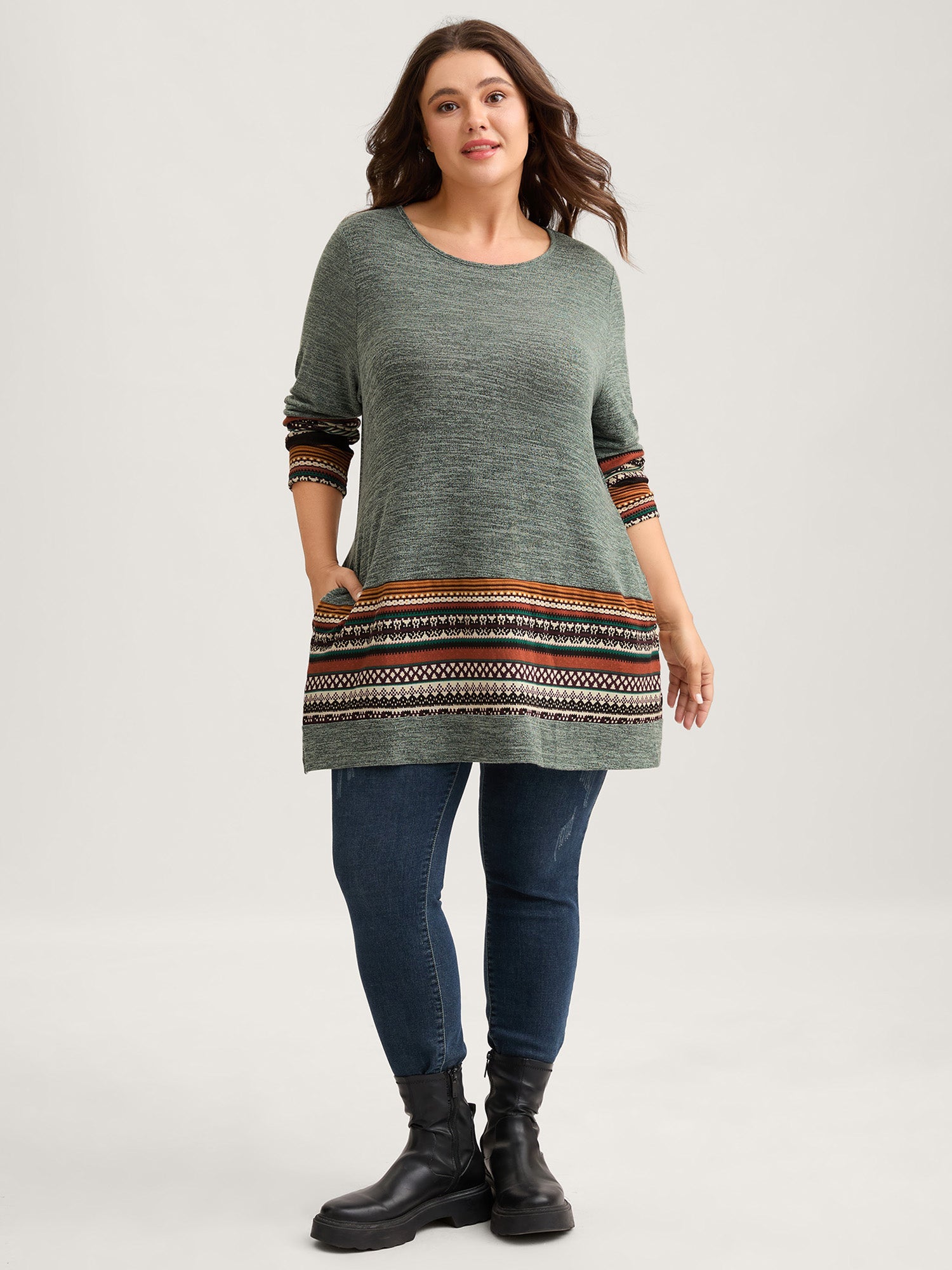 Tunic Boho Print Pocket T-shirt