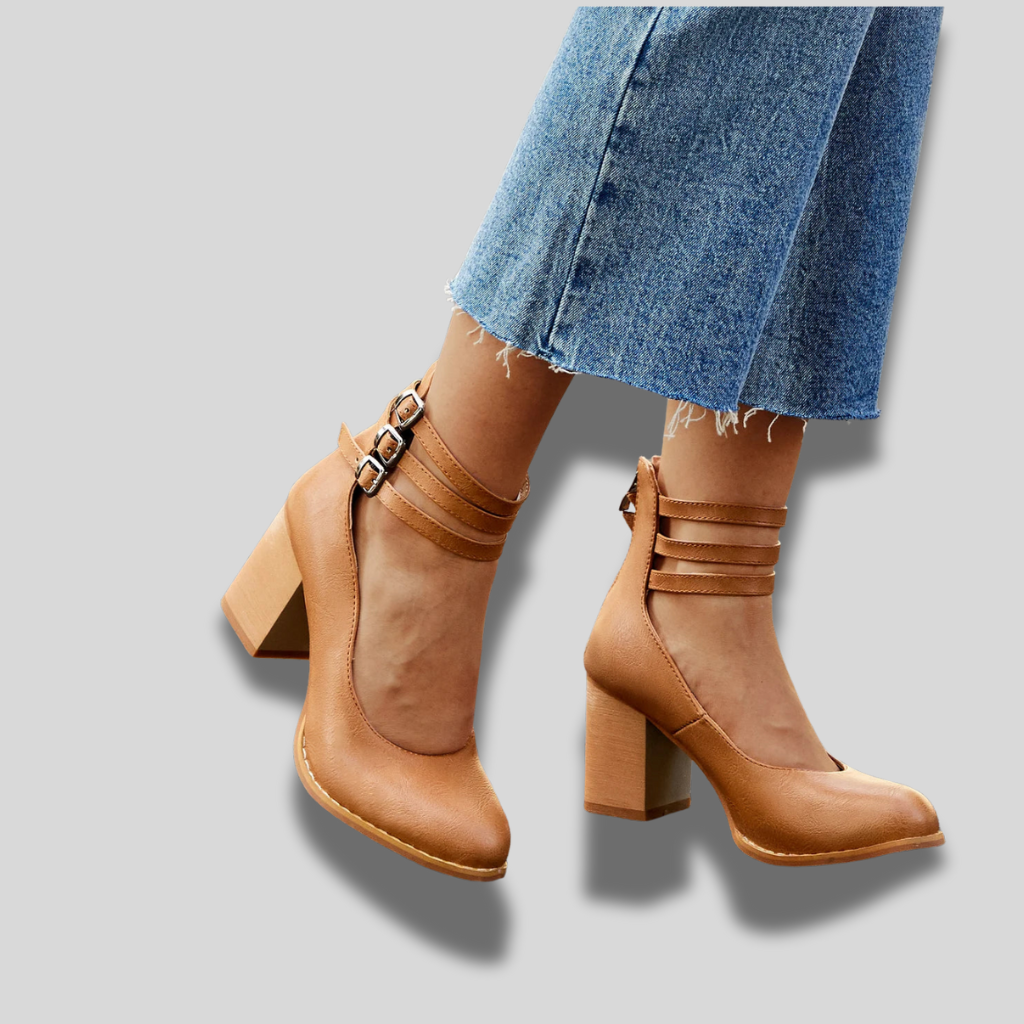 Caa™ | Flat sandals with ankle strap and chunky heel for women