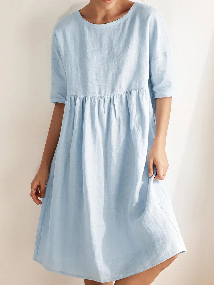 Women‘s Linen A-Line Midi Dress Valencia