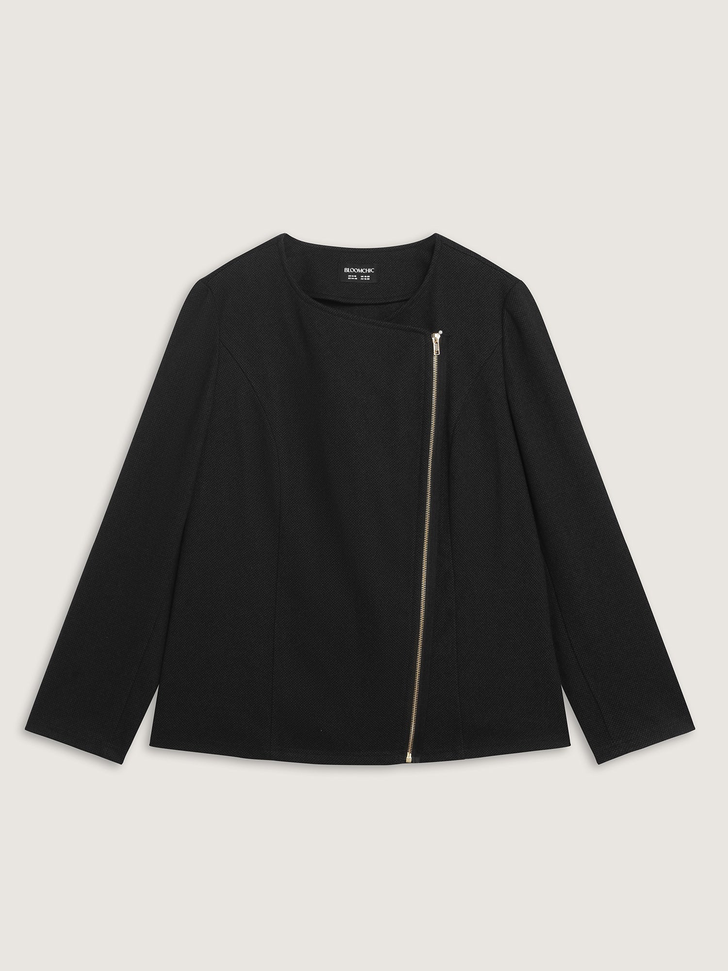 Asymmetrical Zipper Solid Jacket