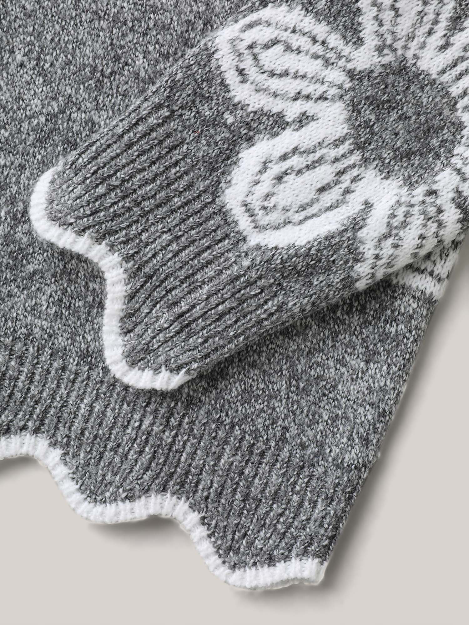 Floral Pattern Open-Front Knitted Cardigan