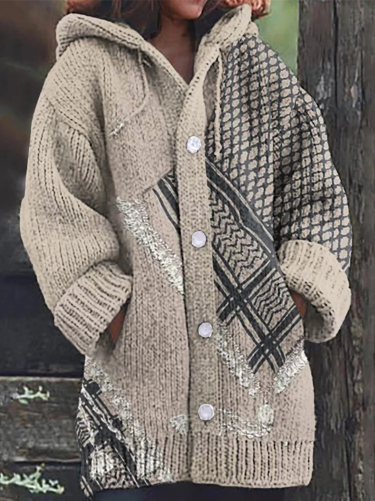 Vintage We Will Be Free Art Print Cozy Button Sweater