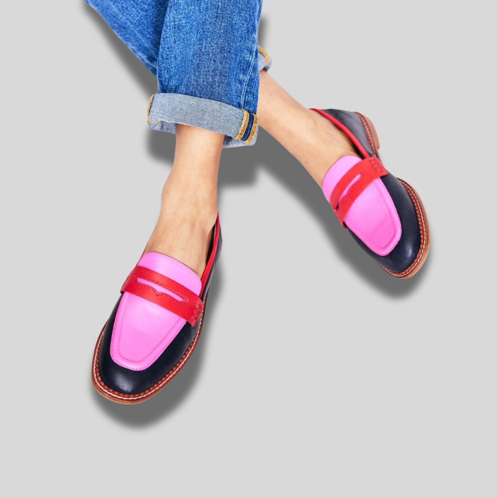 Linda™ | Black Loafers with Colourful Details for Women