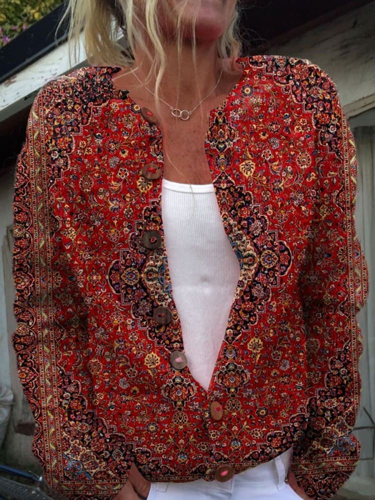 Vintage Art Casual Cozy Long Sleeve Sweater