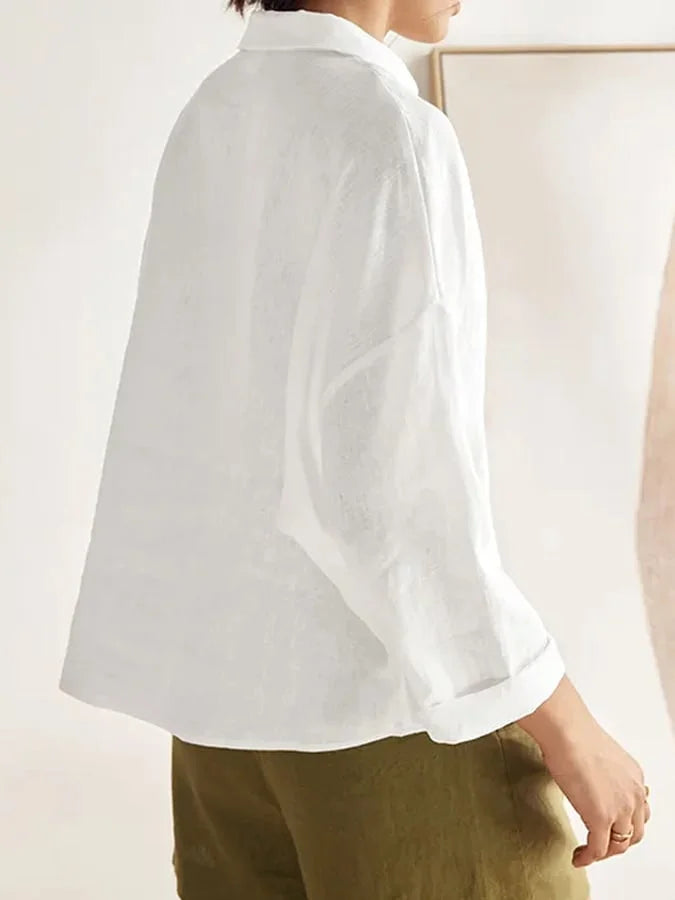 Women'S Linen Long Sleeve Shirt