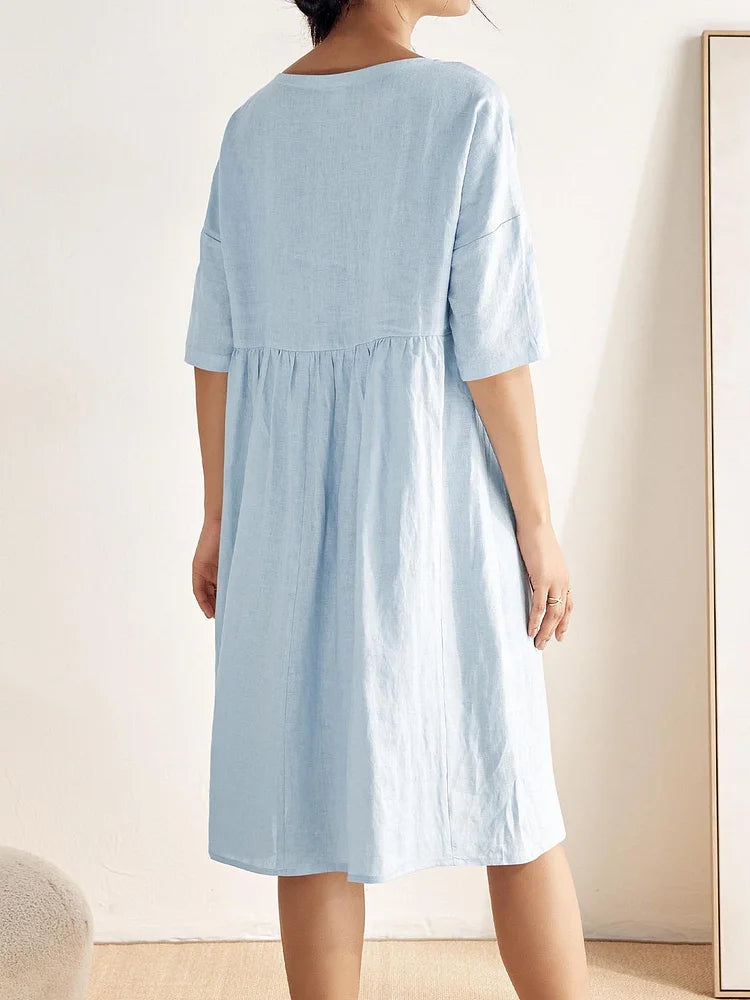 Women‘s Linen A-Line Midi Dress Valencia